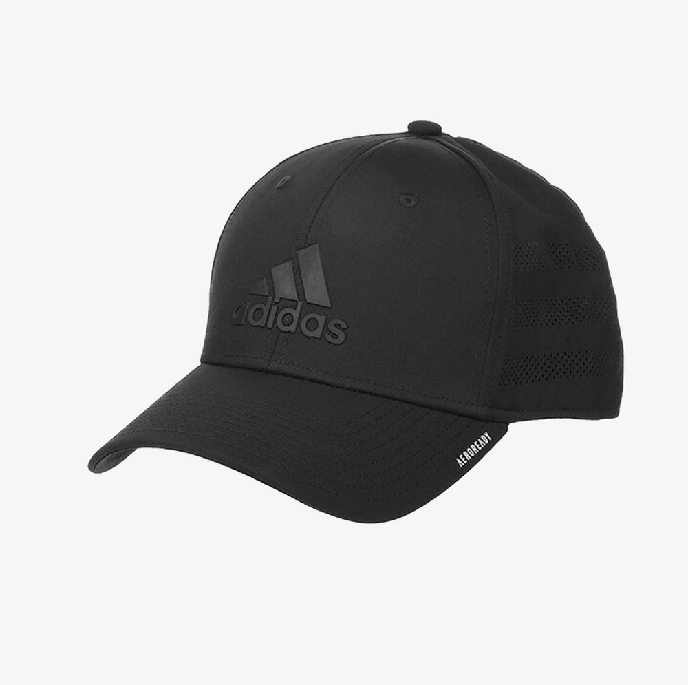 Adidas Gameday III Stretch Fit Black Baseball Cap Hat Aeroready S/M